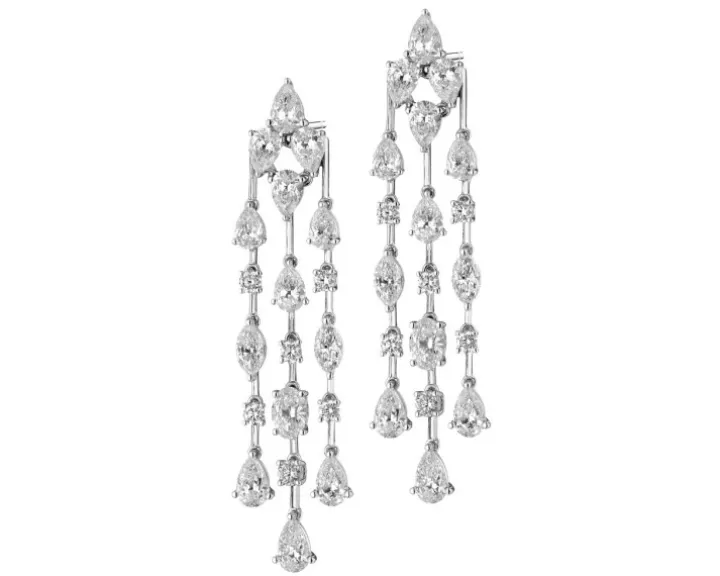 Kolczyki z białego złota z diamentami - 7,25 ct - próba 750