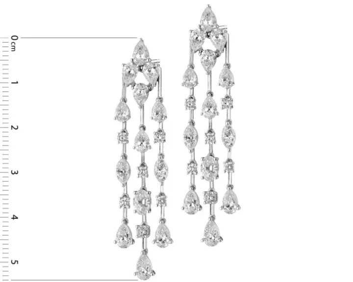 Kolczyki z białego złota z diamentami - 7,25 ct - próba 750