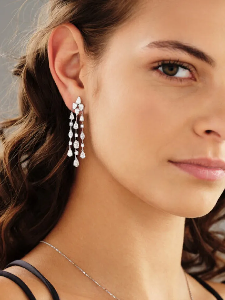 Kolczyki z białego złota z diamentami - 7,25 ct - próba 750