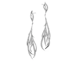 Kolczyki z białego złota z brylantami - 1,01 ct - próba 585