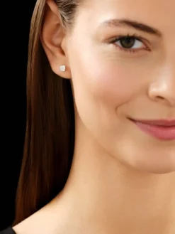 Kolczyki z białego złota z diamentami - 1,00 ct - próba 585