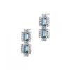 Kolczyki z białego złota z diamentami i topazami London Blue - próba 375