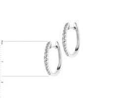 Kolczyki z białego złota z diamentami - koła - 0,25 ct - próba 585