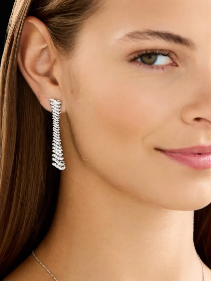 Kolczyki z białego złota z brylantami - 2,30 ct - próba 750