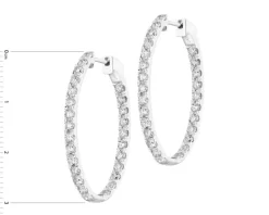 Kolczyki z białego złota z brylantami laboratoryjnymi - koła - 3,00 ct - próba 750