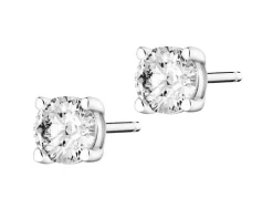 Kolczyki z białego złota z brylantami laboratoryjnymi - 0,50 ct - próba 585
