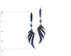 Kolczyki z białego złota z diamentami i szafirami - próba 585