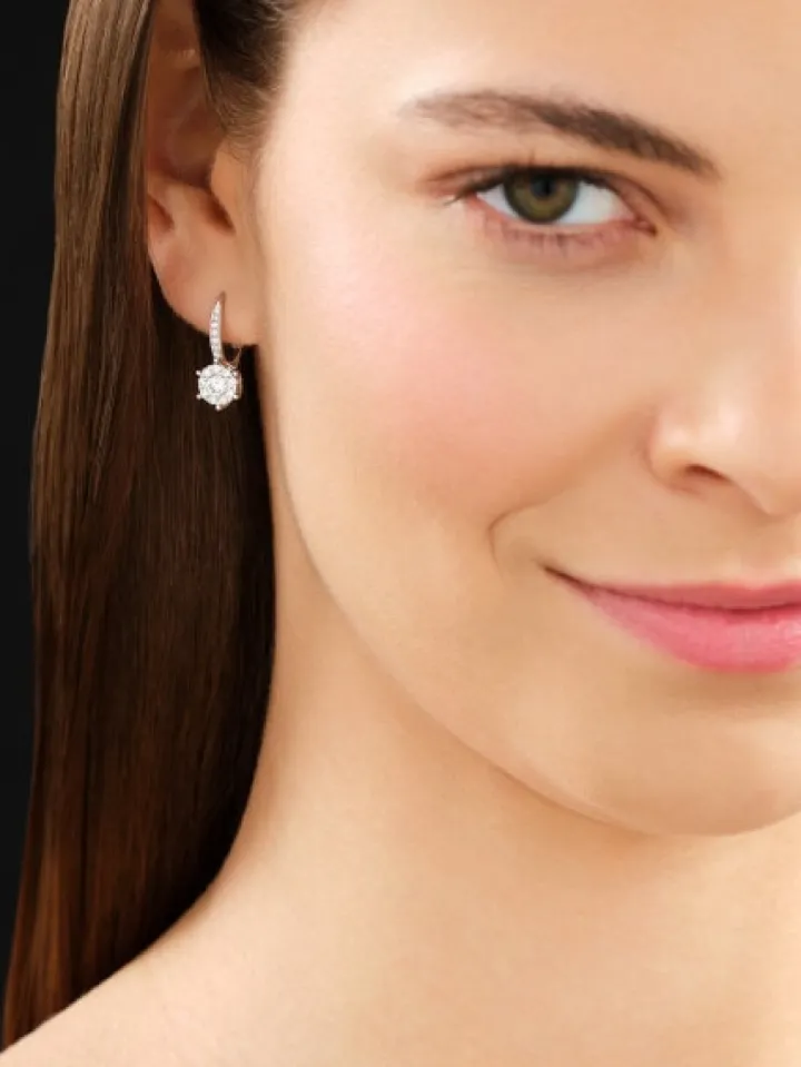 Kolczyki z białego złota z brylantami - 0,83 ct - próba 585