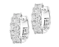 Kolczyki z białego złota z diamentami - 5,11 ct - próba 750