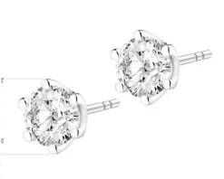 Kolczyki z białego złota z brylantami - 0,84 ct - próba 585