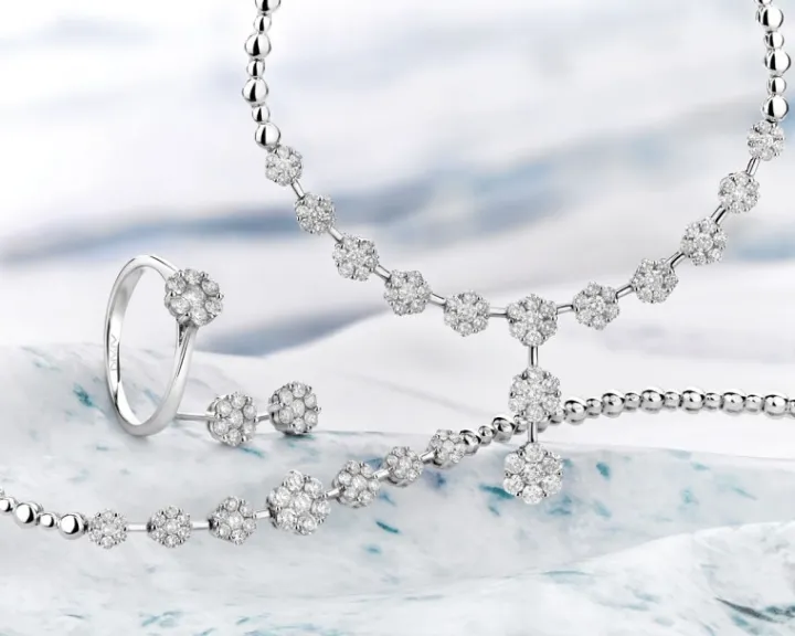 Kolczyki z białego złota z brylantami - 0,41 ct - próba 585