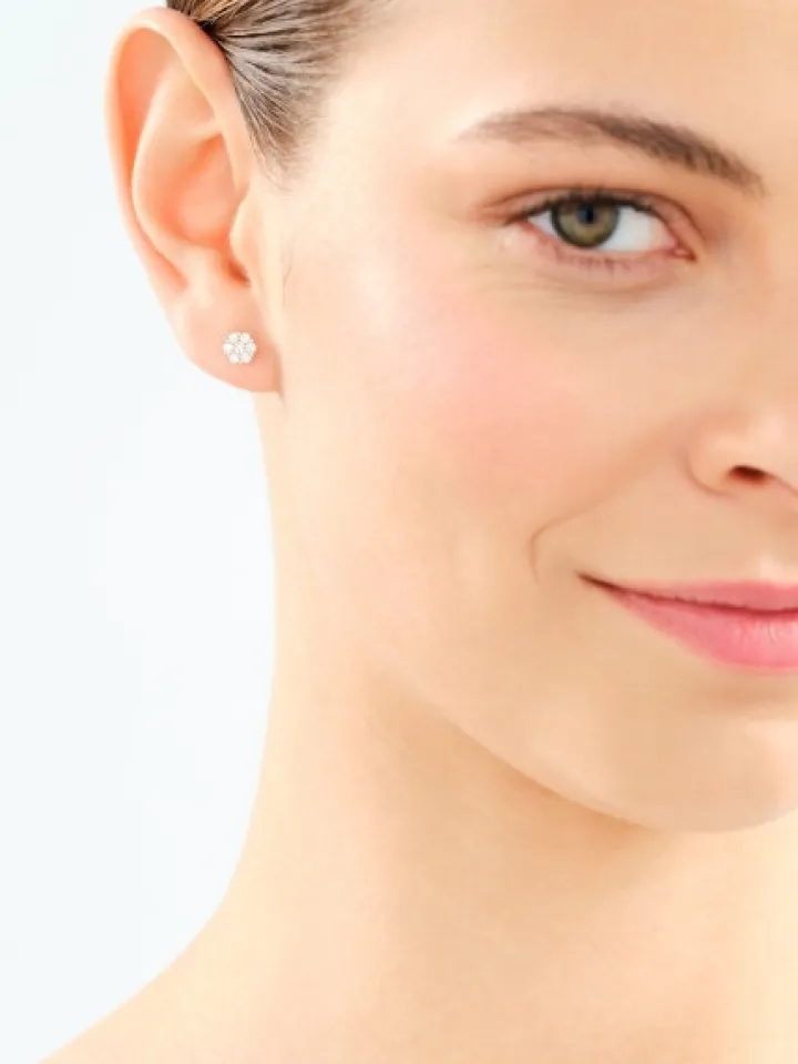 Kolczyki z białego złota z brylantami - 0,41 ct - próba 585