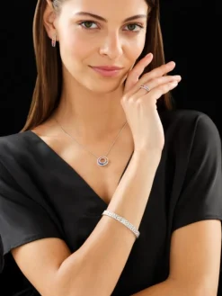 Kolczyki z białego złota z brylantami i szafirami kolorowymi - próba 585