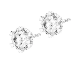 Kolczyki z białego złota z brylantami - serca - 0,85 ct - próba 585