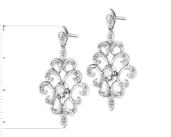 Kolczyki z białego złota z brylantami - 0,70 ct - próba 585