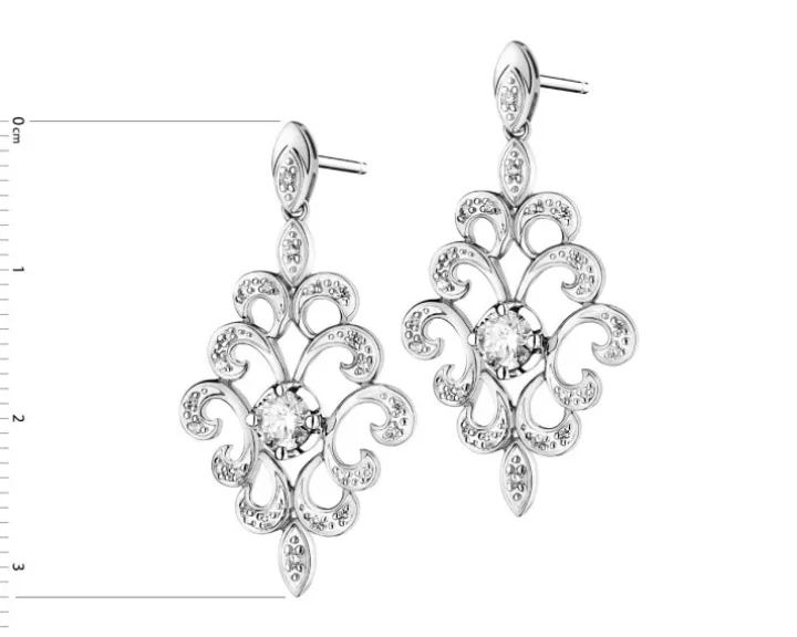 Kolczyki z białego złota z brylantami - 0,70 ct - próba 585