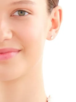 Kolczyki z białego złota z diamentami i perłami - próba 375