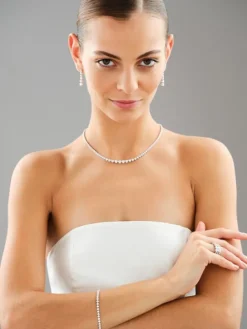 Kolczyki z białego złota z brylantami laboratoryjnymi - 2,00 ct - próba 750