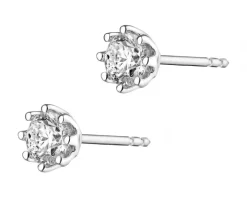 Kolczyki z białego złota z brylantami - 0,40 ct - próba 585