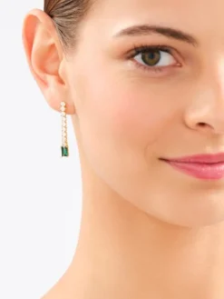 Kolczyki z mosiądzu pozłacane z cyrkoniami