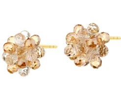 Kolczyki z mosiądzu pozłacane ze szklanymi detalami