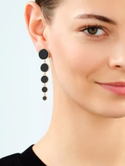 Kolczyki z mosiądzu pozłacane z agatami