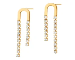 Kolczyki z mosiądzu pozłacane z cyrkoniami