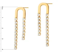 Kolczyki z mosiądzu pozłacane z cyrkoniami