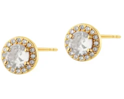 Kolczyki z mosiądzu pozłacane z cyrkoniami