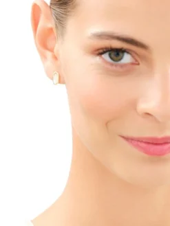 Kolczyki z mosiądzu pozłacane z masą perłową