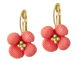 Kolczyki z mosiądzu pozłacane - kwiaty