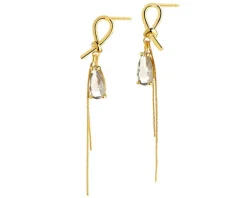 Kolczyki z mosiądzu pozłacane z kryształami