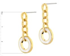 Kolczyki z mosiądzu pozłacane z masą perłową