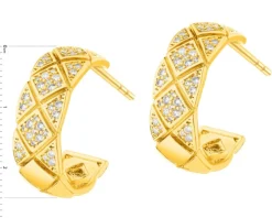 Kolczyki z mosiądzu pozłacane z cyrkoniami