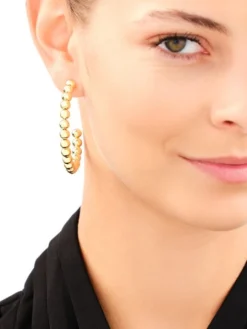 Kolczyki z mosiądzu pozłacane - kulki