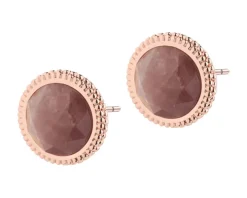 Kolczyki z mosiądzu pozłacane z kwarcami