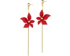 Kolczyki z mosiądzu pozłacane - kwiaty