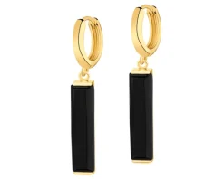 Kolczyki z mosiądzu pozłacane z agatami