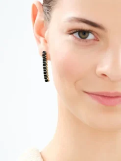 Kolczyki z mosiądzu pozłacane ze szklanymi detalami