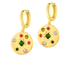 Kolczyki z mosiądzu pozłacane z cyrkoniami