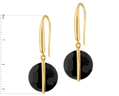 Kolczyki z mosiądzu pozłacane z onyksami