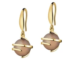 Kolczyki z mosiądzu pozłacane z agatami