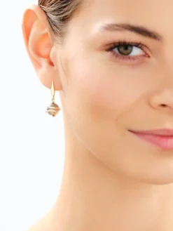 Kolczyki z mosiądzu pozłacane z agatami