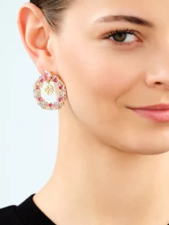 Kolczyki z mosiądzu pozłacane z cyrkoniami