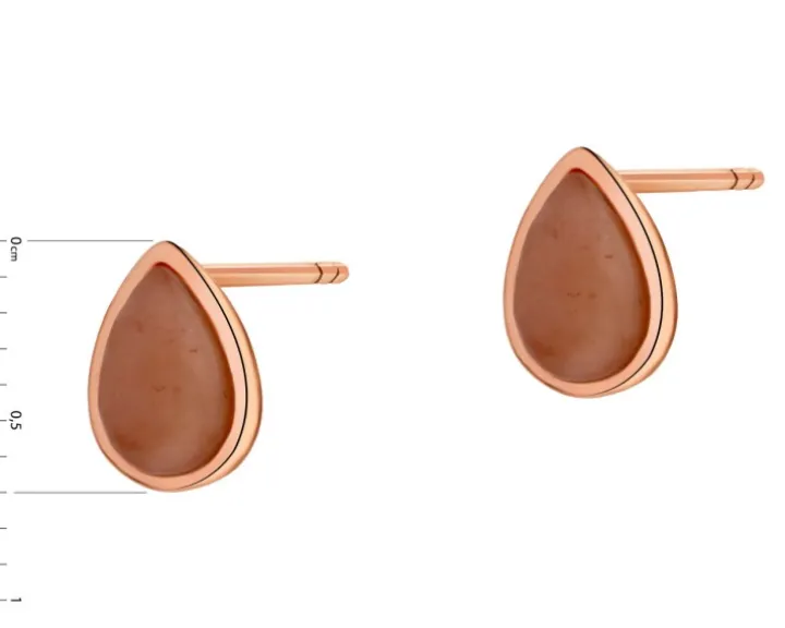 Kolczyki z mosiądzu pozłacane z awenturynem