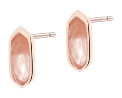 Kolczyki z mosiądzu pozłacane z kwarcami