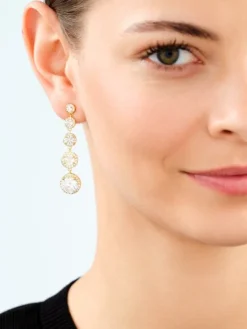 Kolczyki z mosiądzu pozłacane z cyrkoniami