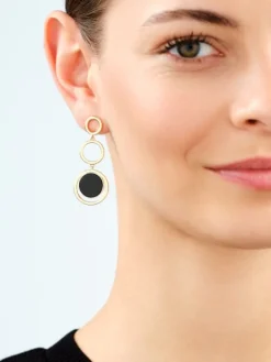 Kolczyki z mosiądzu pozłacane z agatami