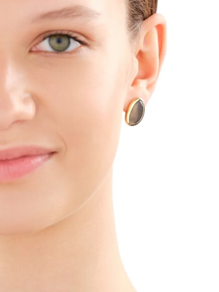 Kolczyki z mosiądzu pozłacane z agatami