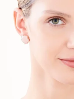 Kolczyki z mosiądzu pozłacane z kwarcami